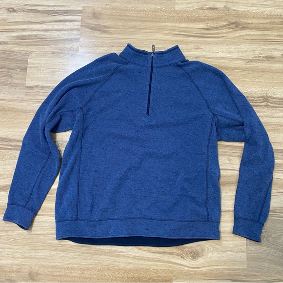 Tommy Bahama Half Zip pullover reversible navy blue Large L - Picture 1 of 11